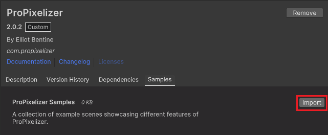 Example of how to install samples